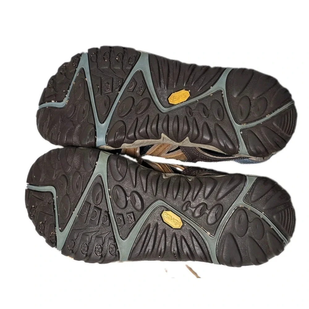 Merrell Womens Size 8 Brown Sugar Blue Heaven Unifly Hiking Trail Sandal Vibram